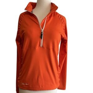 Sunice‎ Golf Performance Quarter Zip Pullover Athletic Top Orange Long Sleeve  M